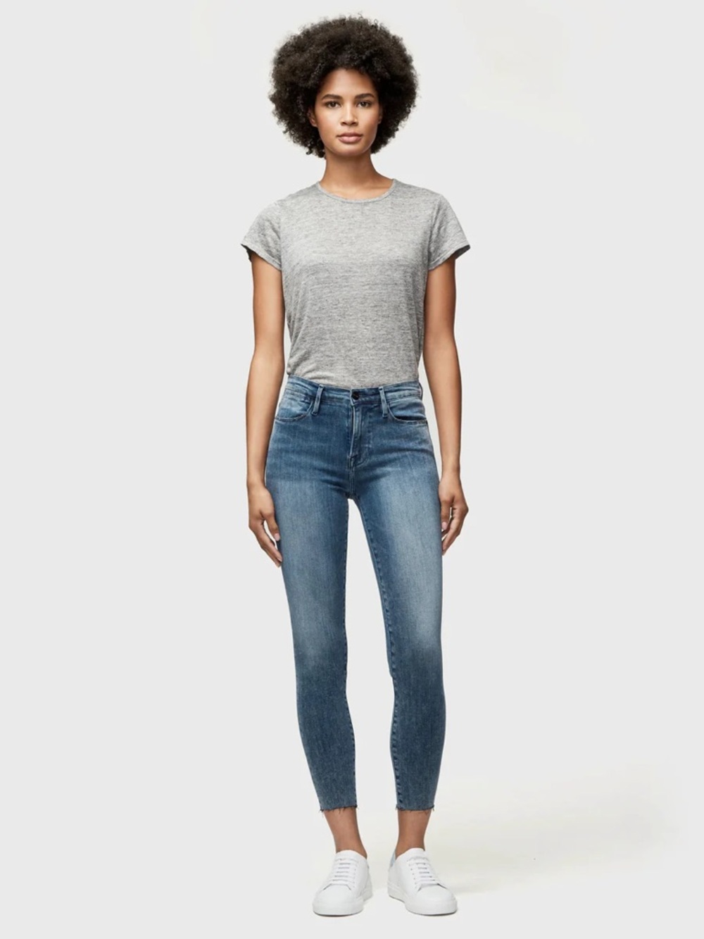 FRAME Le High Skinny Raw Edge Beat Sz 32